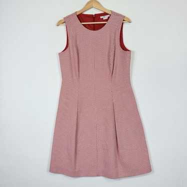 Boden Red White Tweed Woven Sleeveless Above Knee… - image 1