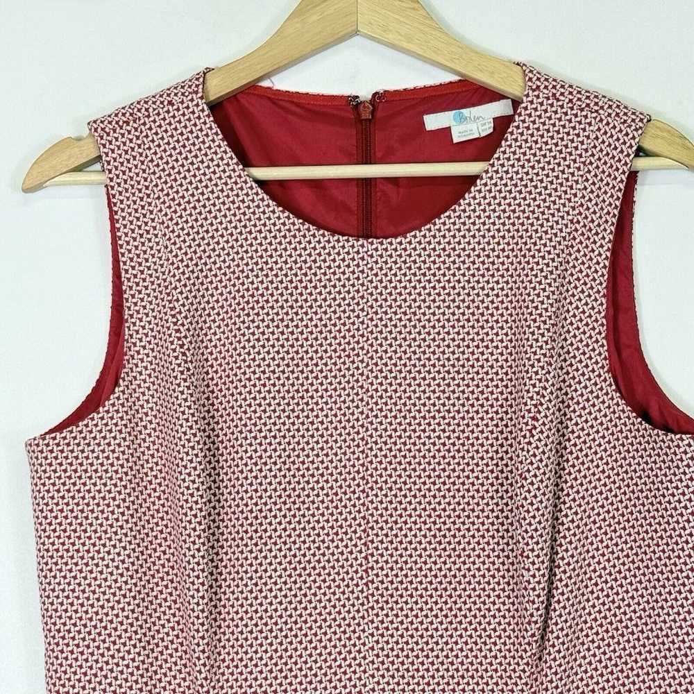 Boden Red White Tweed Woven Sleeveless Above Knee… - image 2