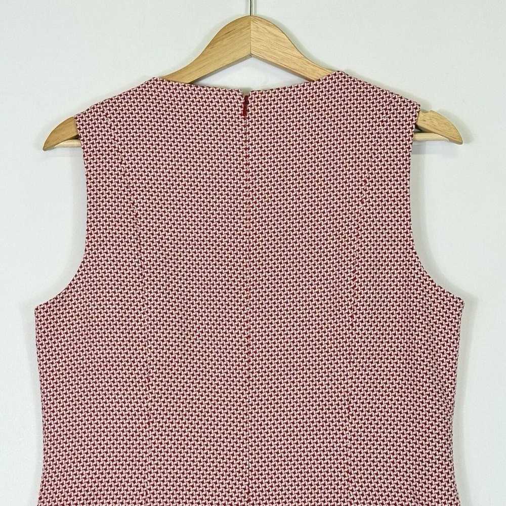 Boden Red White Tweed Woven Sleeveless Above Knee… - image 4