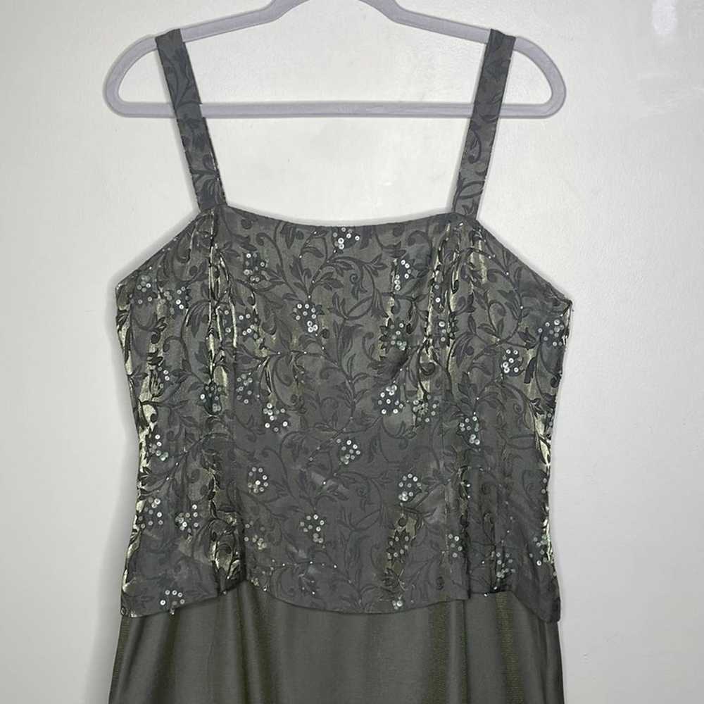 Davids Bridal Size 16 Olive Green Beaded Straples… - image 3