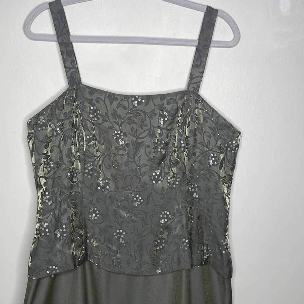 Davids Bridal Size 16 Olive Green Beaded Straples… - image 4