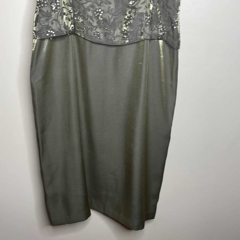 Davids Bridal Size 16 Olive Green Beaded Straples… - image 5