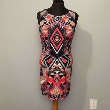 Orange & Black Aztec Print Mini Dress - image 1