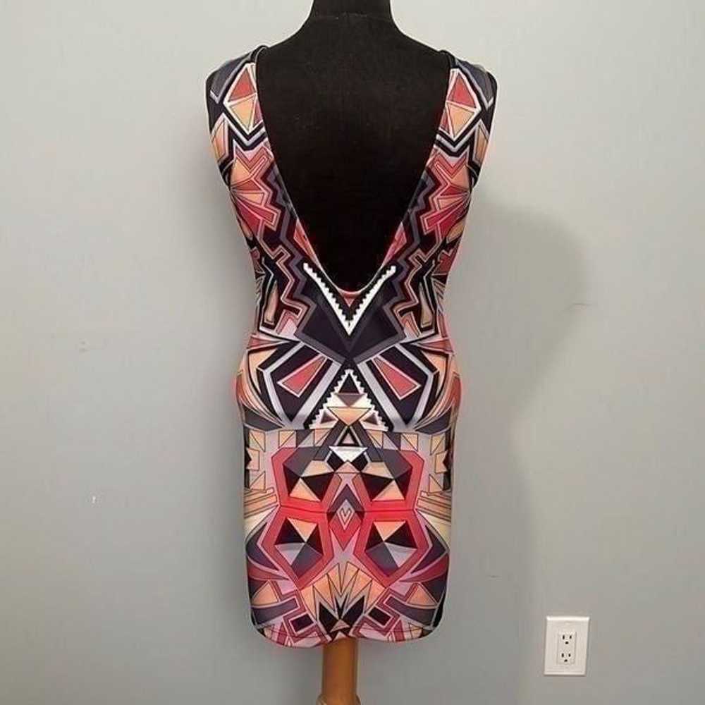 Orange & Black Aztec Print Mini Dress - image 4