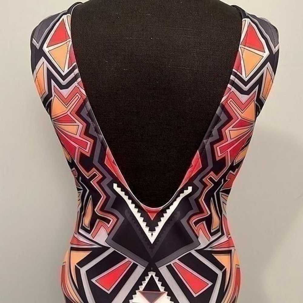 Orange & Black Aztec Print Mini Dress - image 5