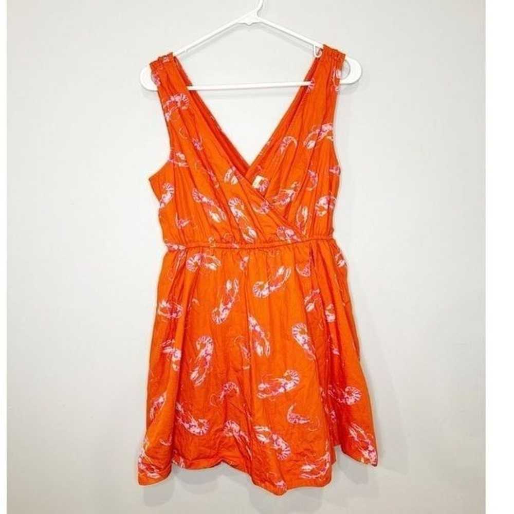 Anthropologie Maeve flirty wrap mini dress lobster - image 3