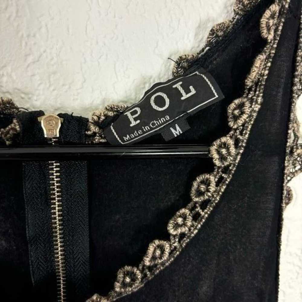 POL Black Acid Wash with Embroidered Floral Detai… - image 7