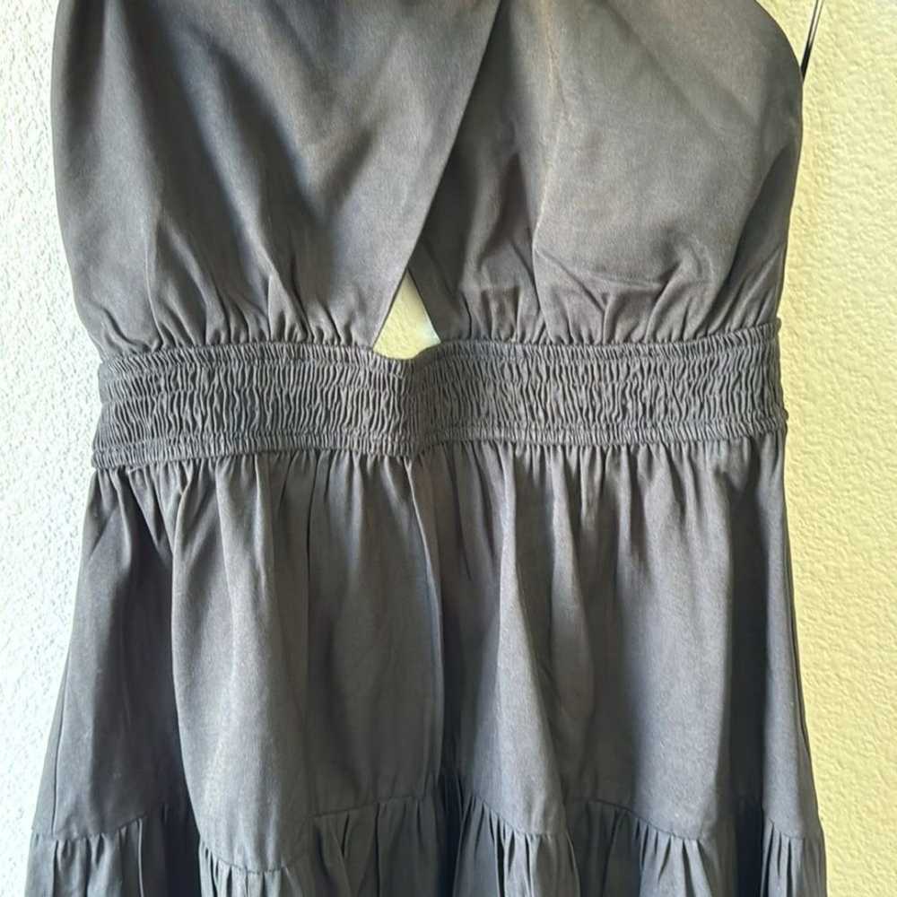 Boutique Open Back Black Mini Dress Size Large - image 2