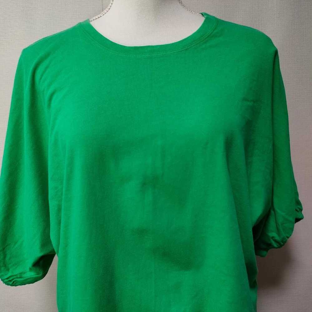 1994 ZARA 【S】 Cropped Shirt Green T-shirt - image 4