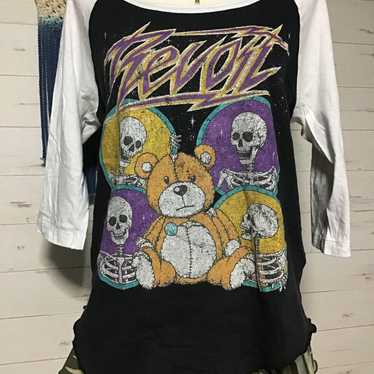 Y2K Fairy Grunge Heisei Gal Raglan Skull Decor