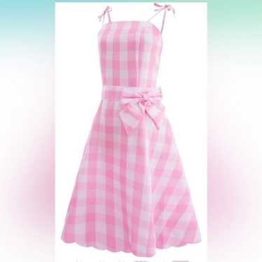 Barbie pink plaid dress