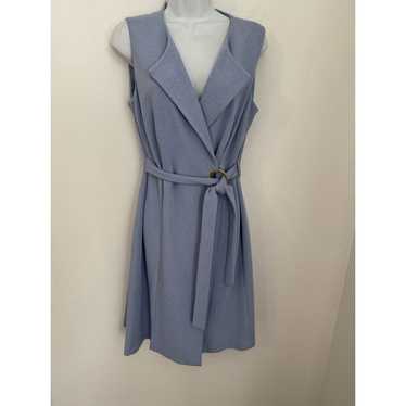 Calvin Klein Faux Wrap Sleeveless Dress Blue Care… - image 1