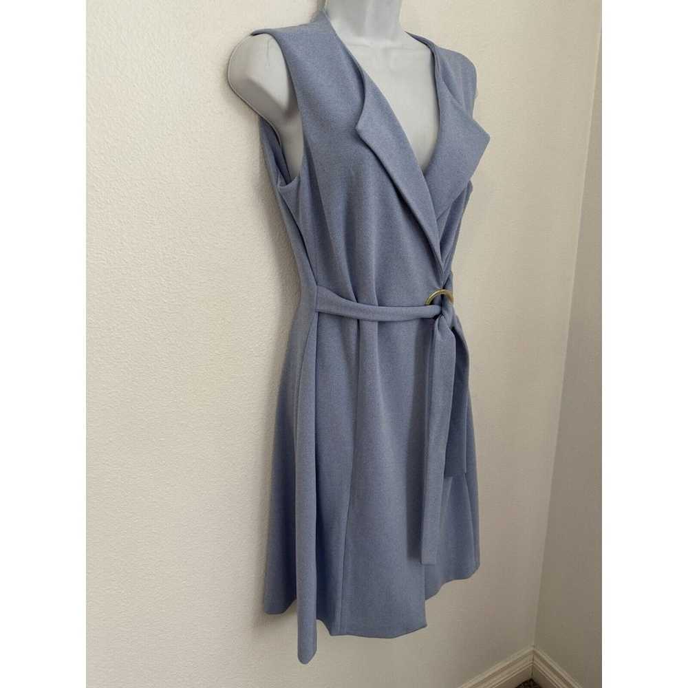 Calvin Klein Faux Wrap Sleeveless Dress Blue Care… - image 2