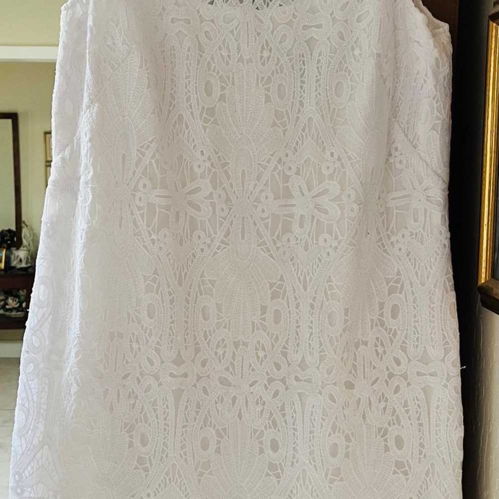 Vintage White House Black Market ivory lace sheat… - image 1