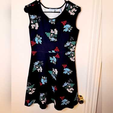 Draper James navy blue floral sleeveless dress M