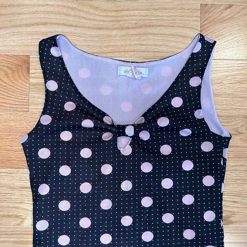 vintage micromesh xhilaration polka dot tank top - image 3