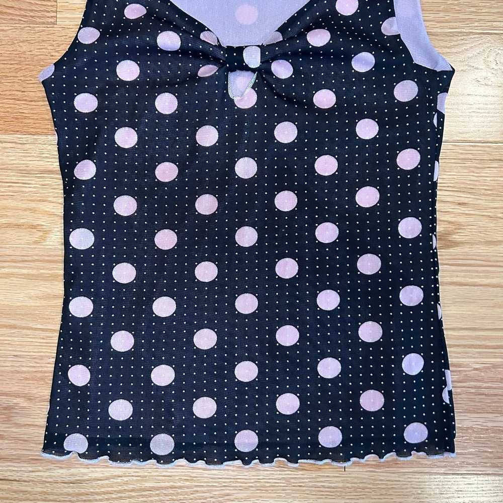 vintage micromesh xhilaration polka dot tank top - image 4