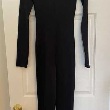 Zara Black Ribbed Knit Jumpsuit/Catsuit