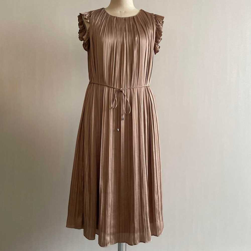 Massimo Dutti classy elegant long dress beige XS … - image 1