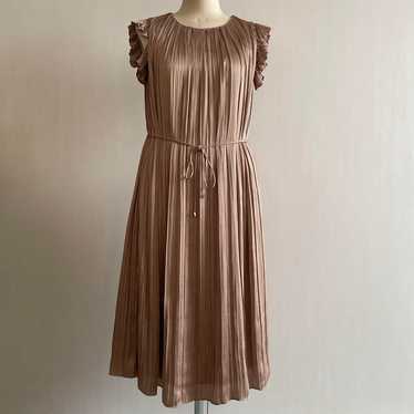 Massimo Dutti classy elegant long dress beige XS … - image 1