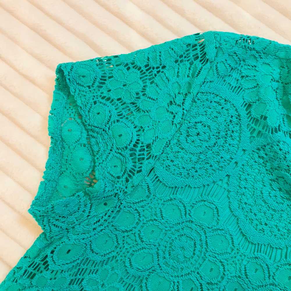 Laundry by Shelli Segal Green Blue Lace Overlay S… - image 4