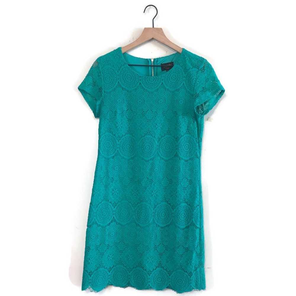 Laundry by Shelli Segal Green Blue Lace Overlay S… - image 9