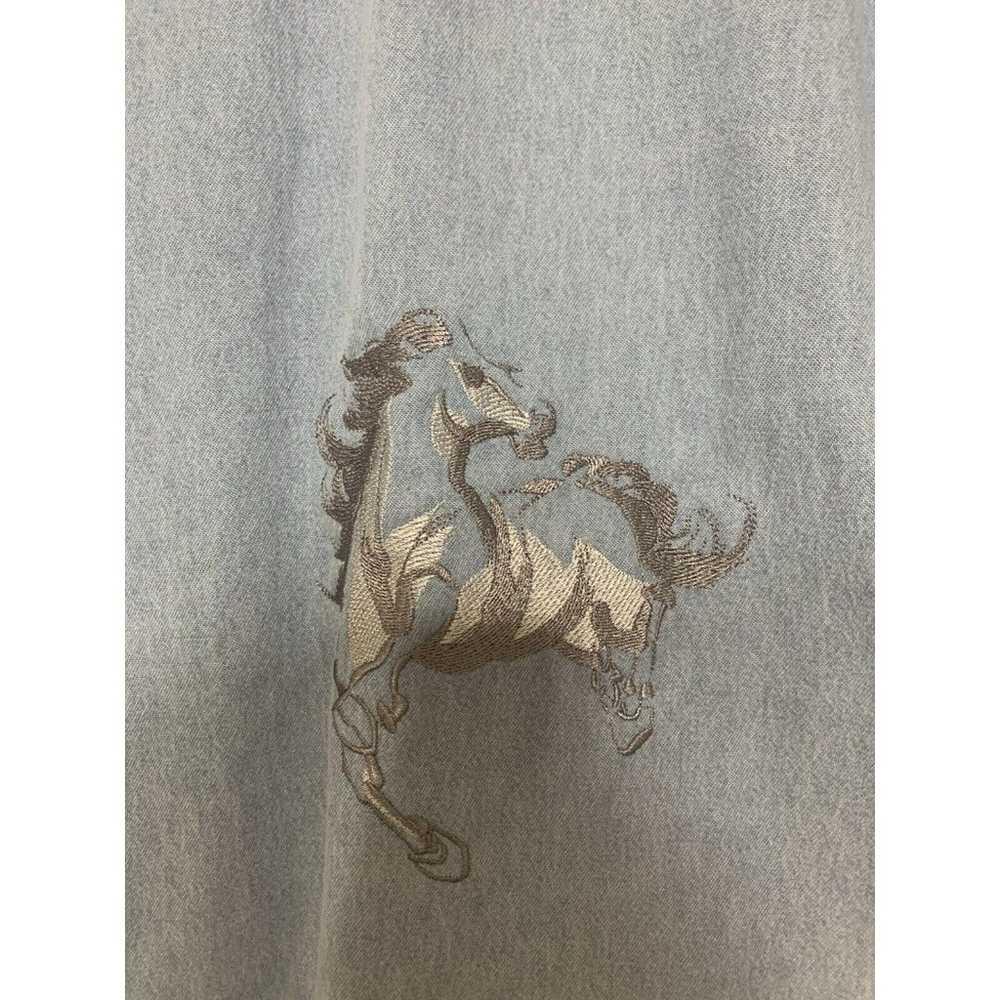 Vintage Rivers End Horse Embroidered Denim Chambr… - image 5