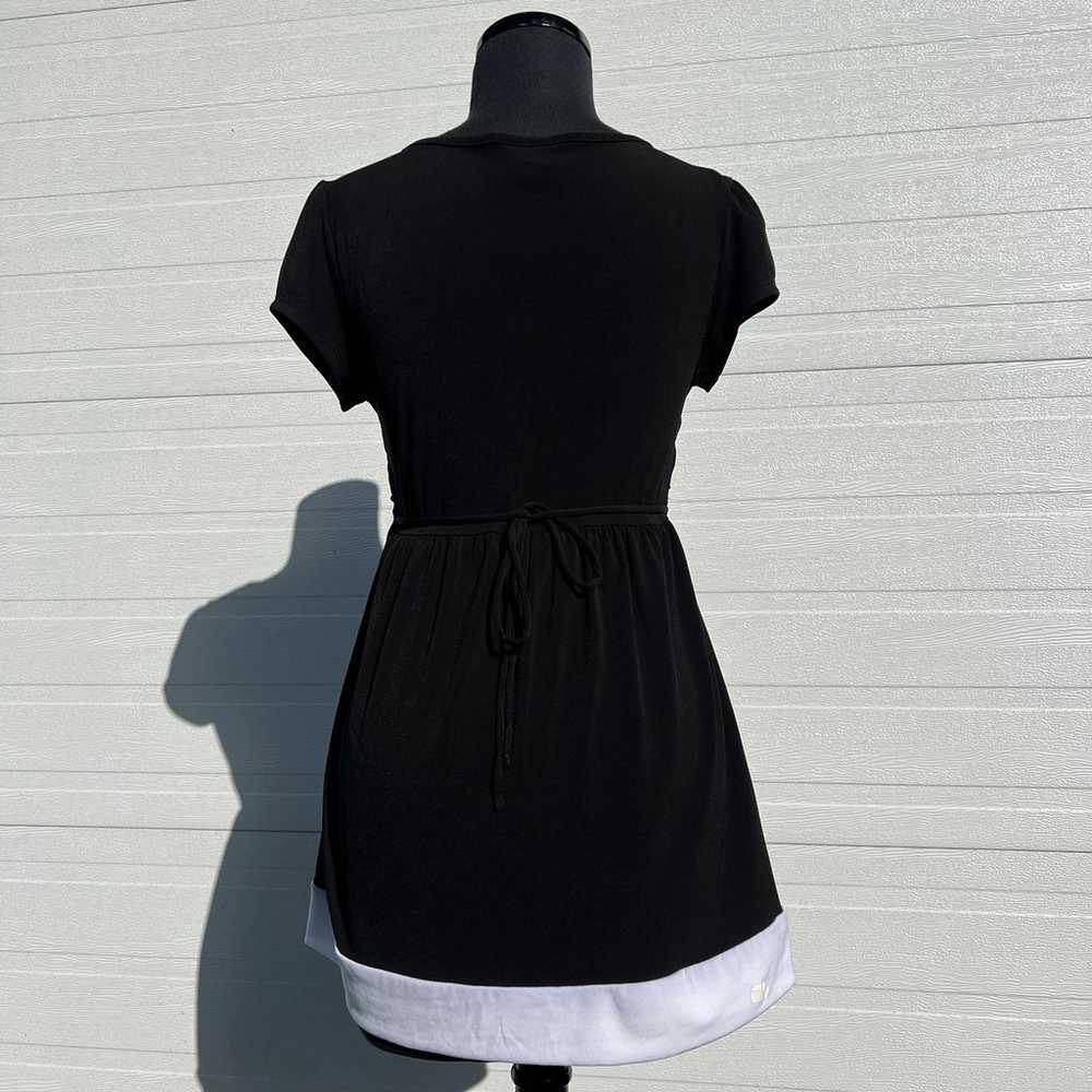 VTG 90s Anxiety Black and White Tie Back Short Sl… - image 2