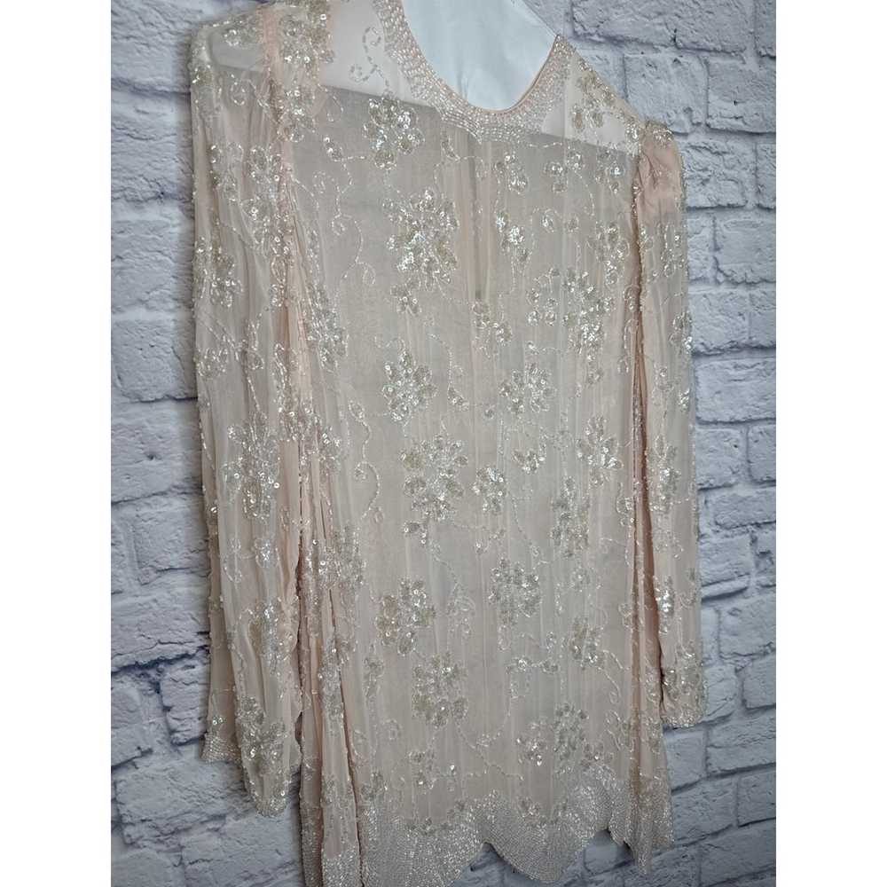 Vintage Pale Pink Fully Beaded Long Sleeve Women'… - image 2