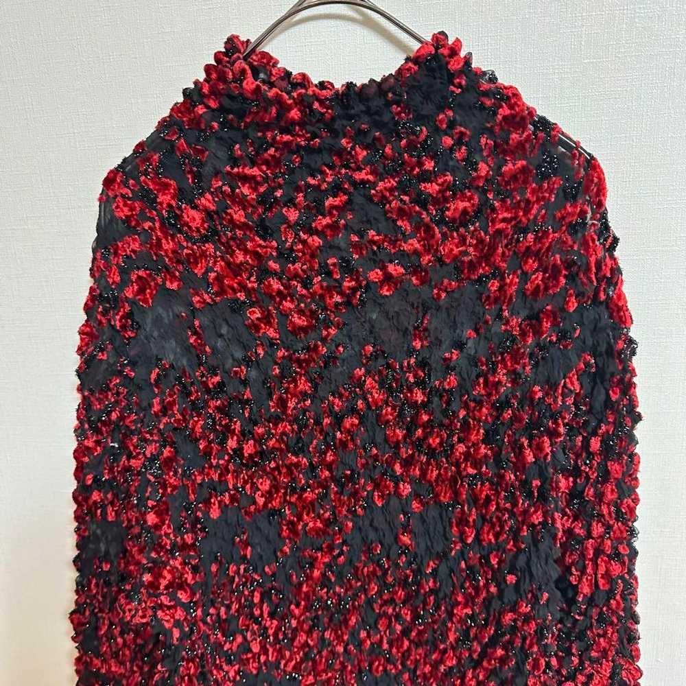 B323【RICHEMINE】9 Long Sleeve Top Red and Black Sh… - image 4