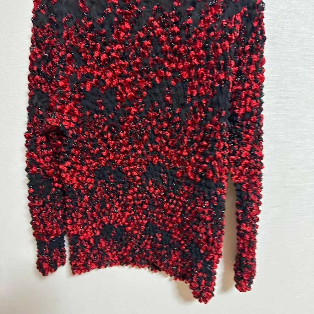 B323【RICHEMINE】9 Long Sleeve Top Red and Black Sh… - image 5