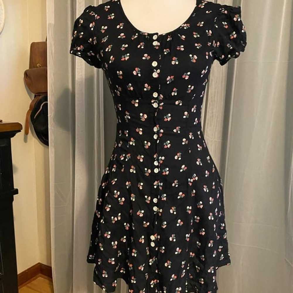 Vintage 90’s Ditsy floral puff sleeve mini dress - image 1