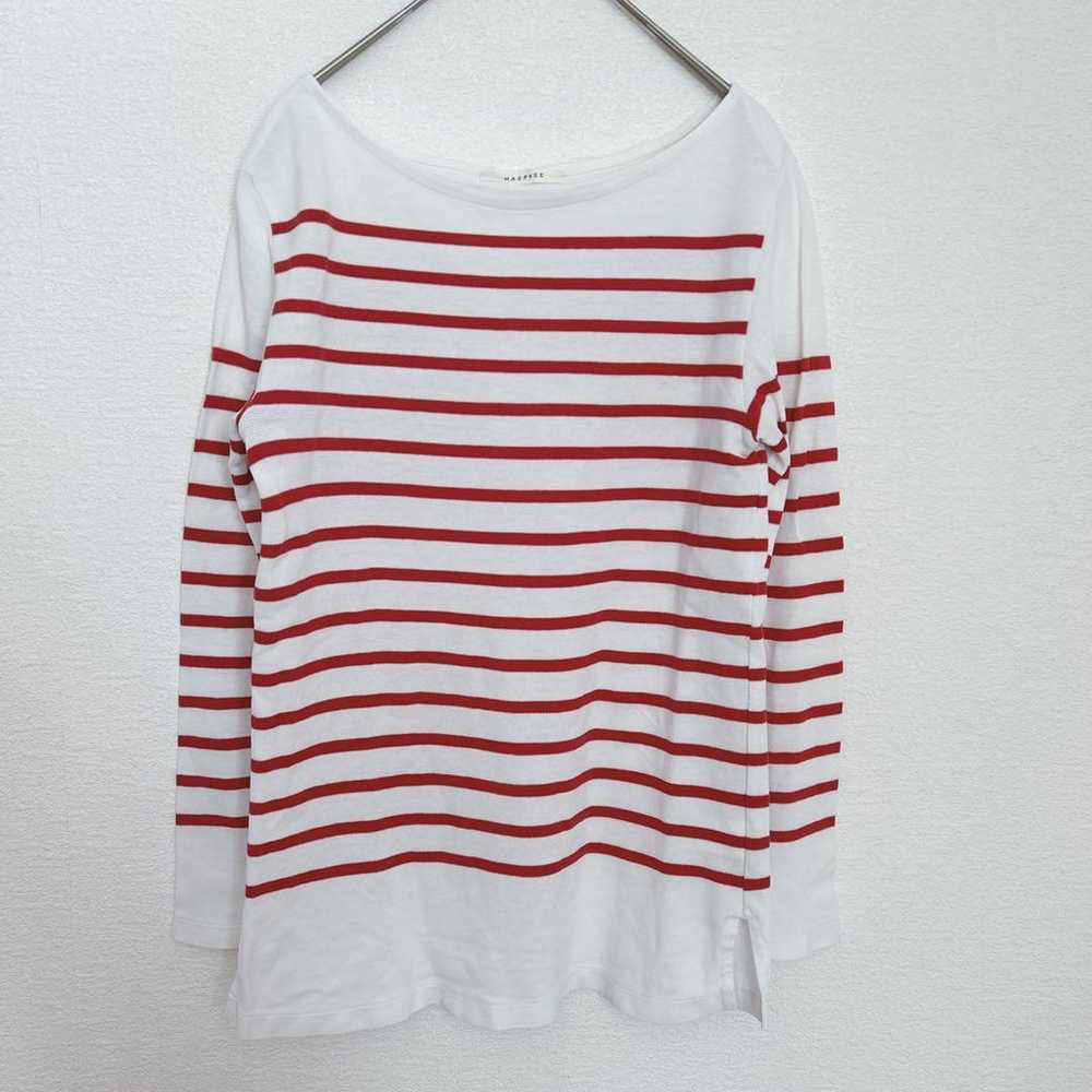 [McAfee] Tops, Stripe, Women's, Red, White, Fall … - image 1