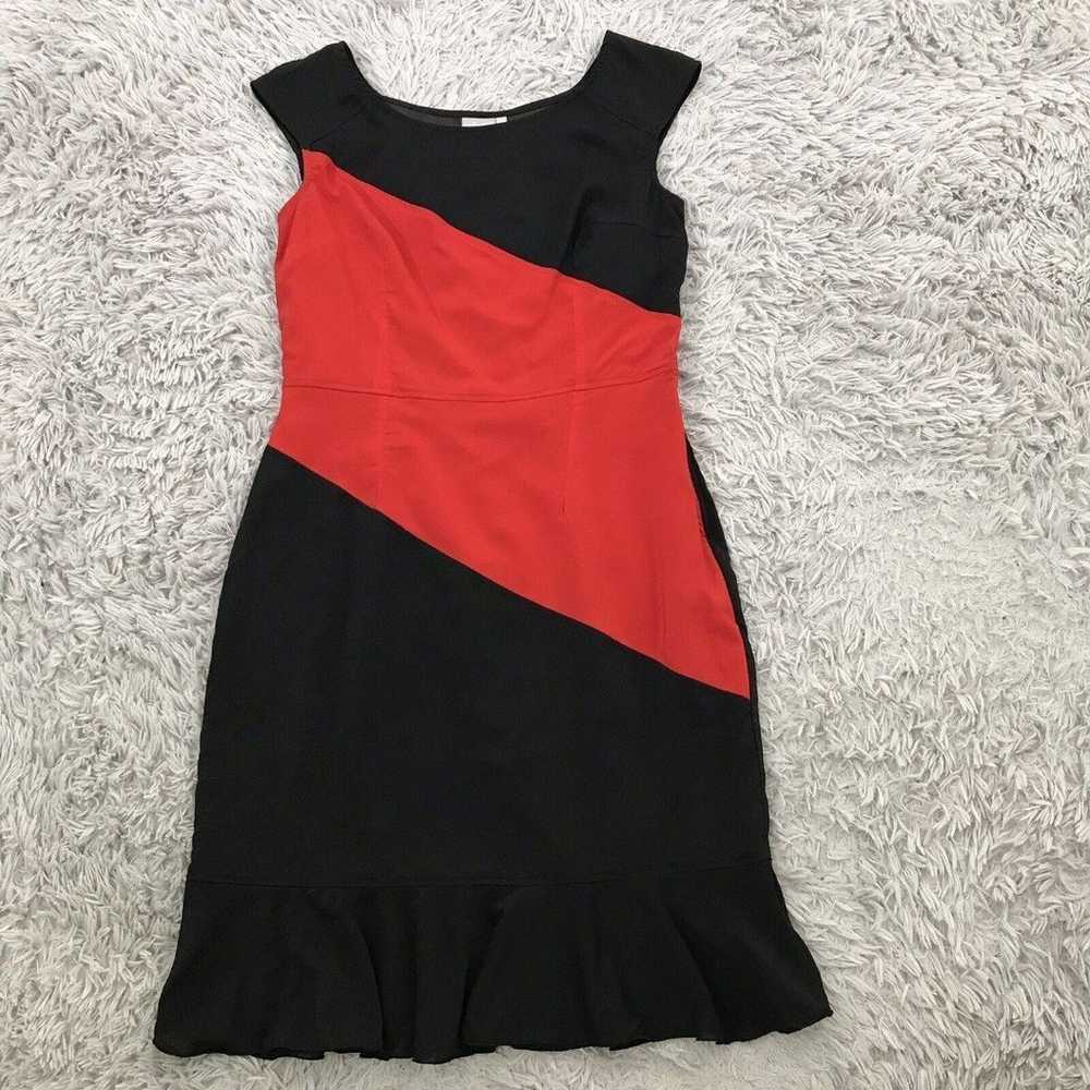 Eshakti Sheath Dress 14 / L  Red Black Color bloc… - image 3