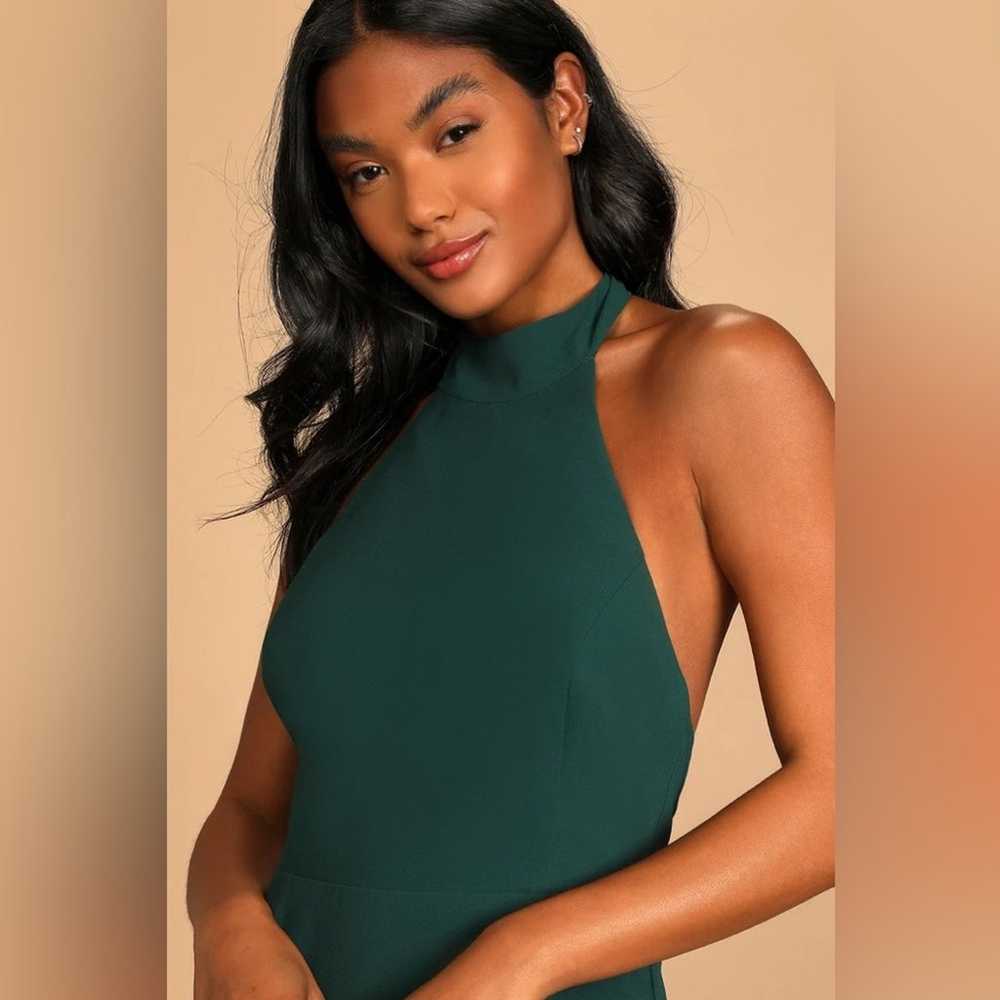 Lulus - Captured Your Heart Hunter Green Halter M… - image 3