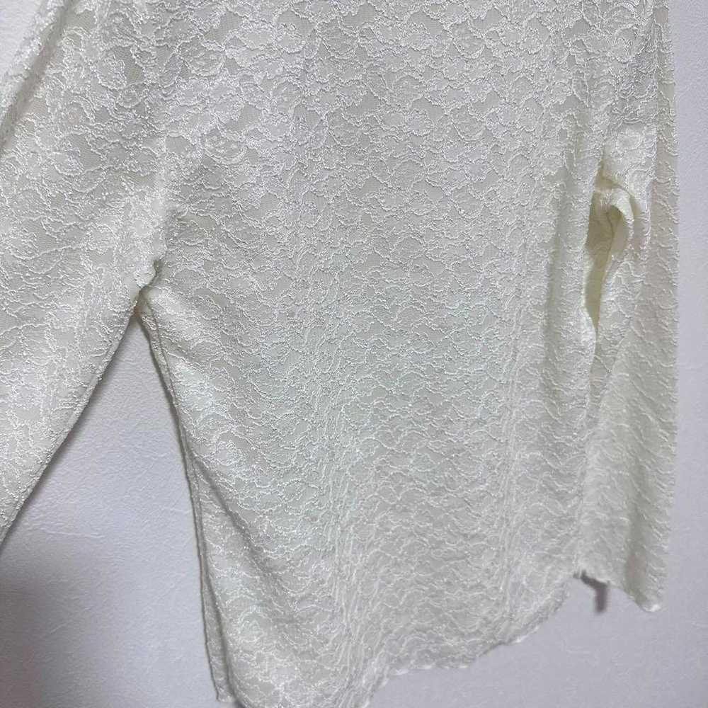 Vintage with Beads Total Lace Frill Long Sleeve C… - image 11