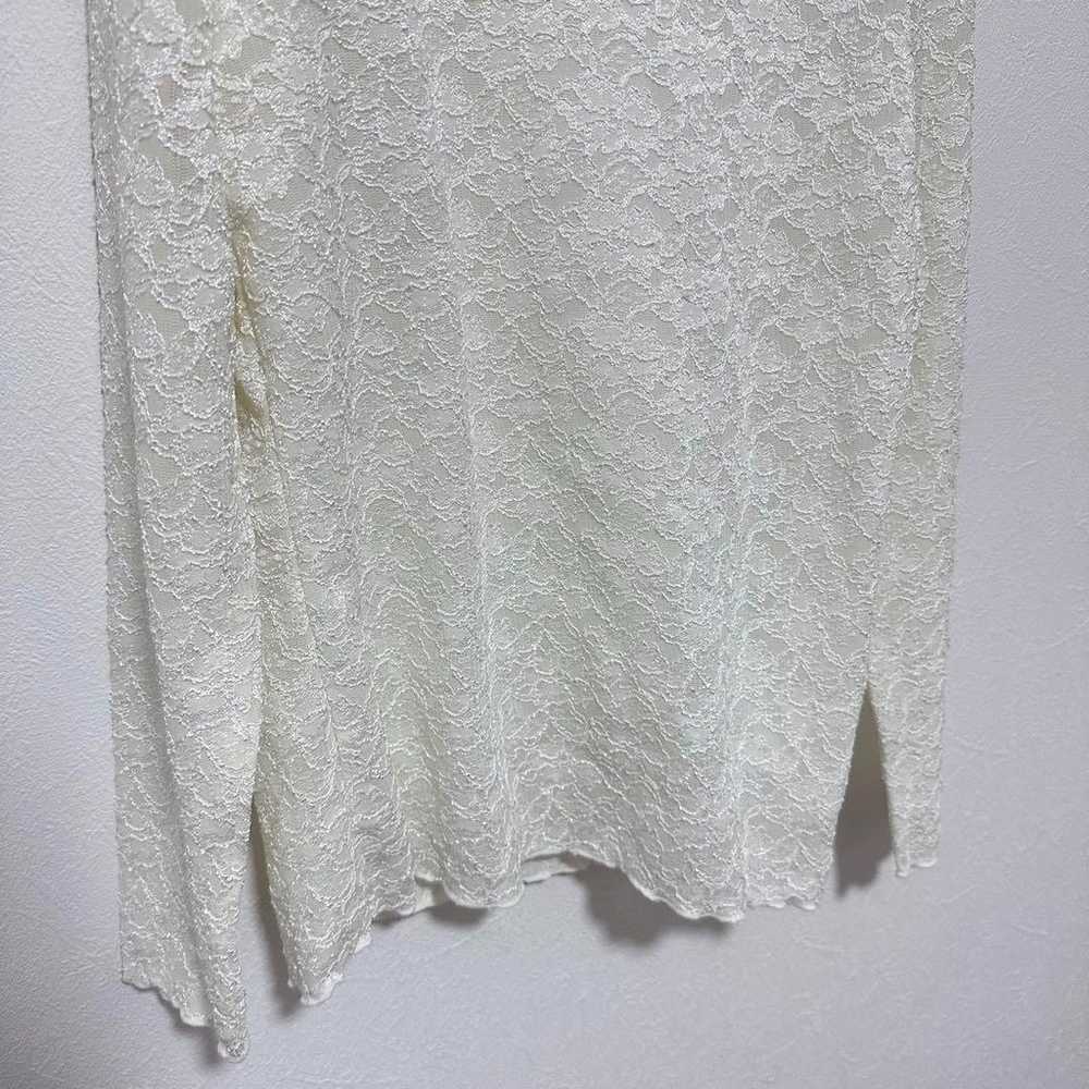 Vintage with Beads Total Lace Frill Long Sleeve C… - image 8