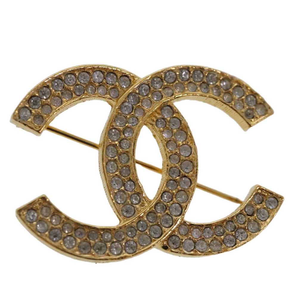 Chanel CHANEL COCO Mark Rhinestone Brooch metal G… - image 1