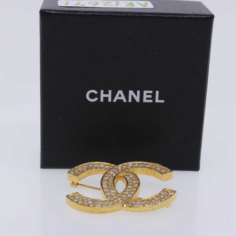 Chanel CHANEL COCO Mark Rhinestone Brooch metal G… - image 9