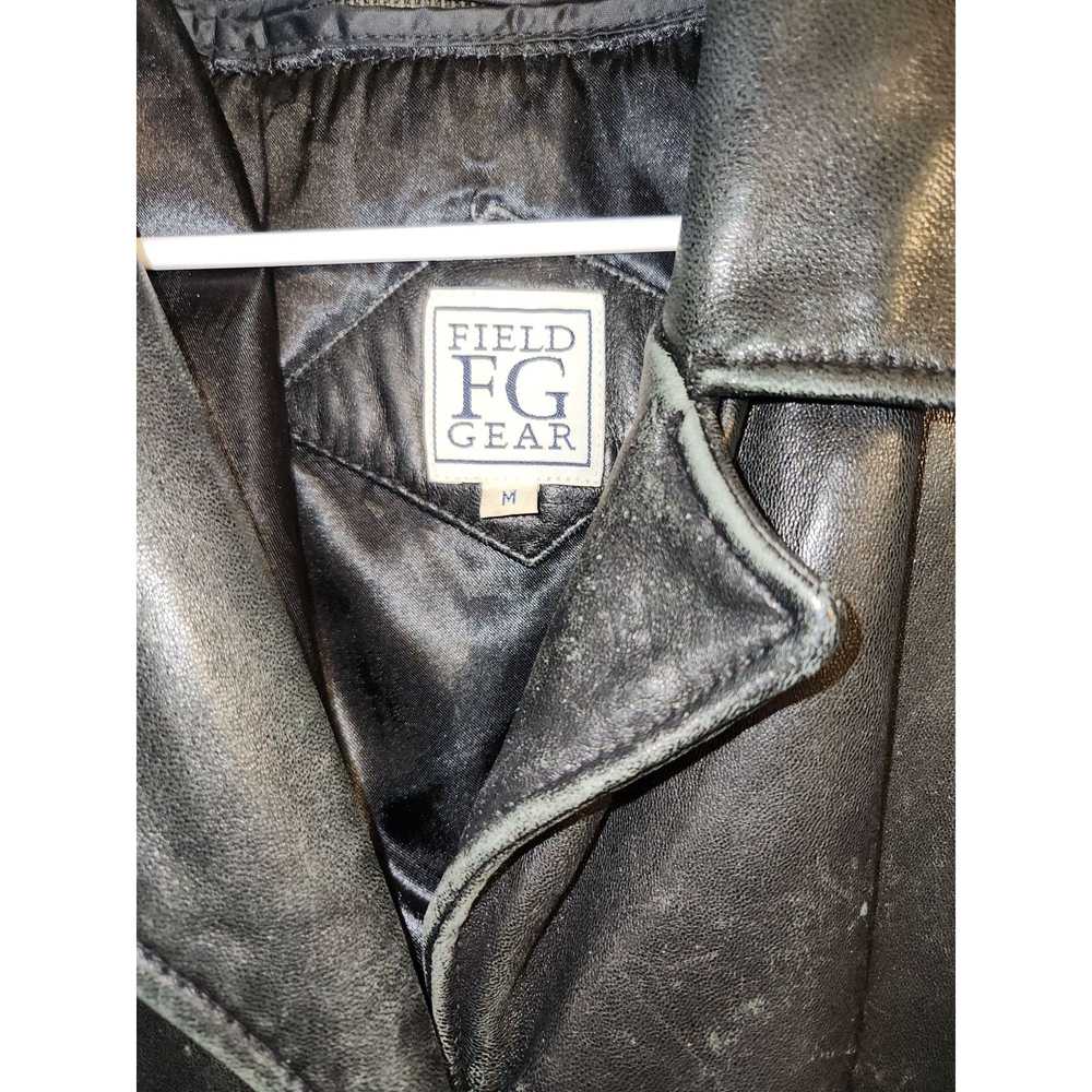 Vintage Field Gear Genuine Leather Coat Vtg Black… - image 11