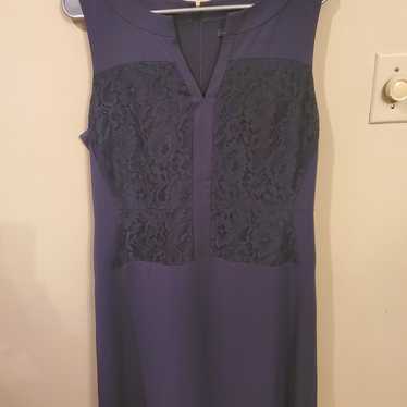 Navy and lace cocktail dress