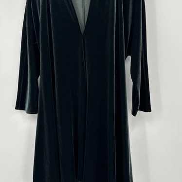 ZARA WOMAN NWOT Dark Green VELVET V-neck DRESS Sz 