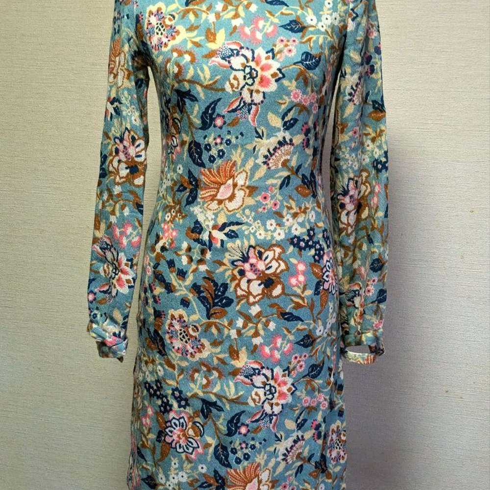 KAREN WALKER Wool Floral Long-Sleeve Dress Retro … - image 1