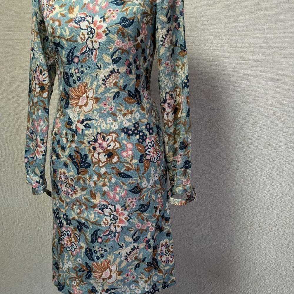 KAREN WALKER Wool Floral Long-Sleeve Dress Retro … - image 3