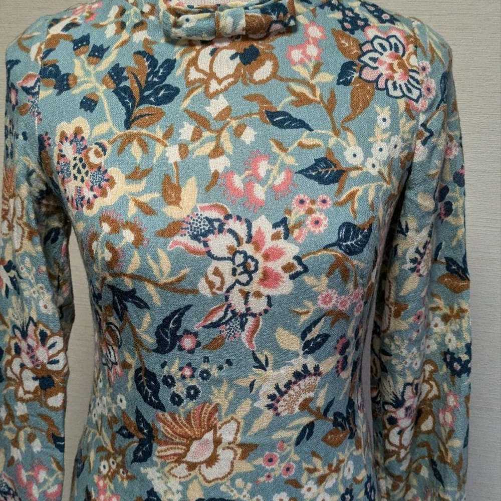 KAREN WALKER Wool Floral Long-Sleeve Dress Retro … - image 4