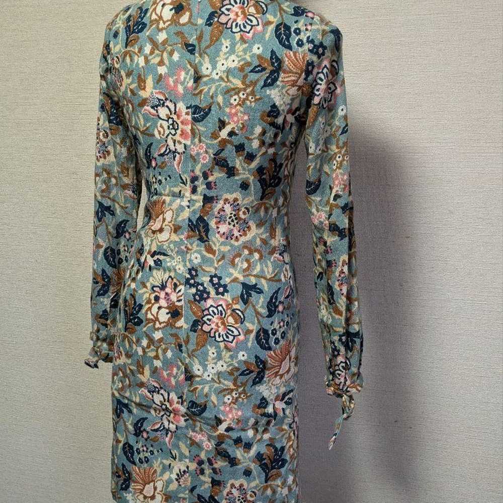 KAREN WALKER Wool Floral Long-Sleeve Dress Retro … - image 8