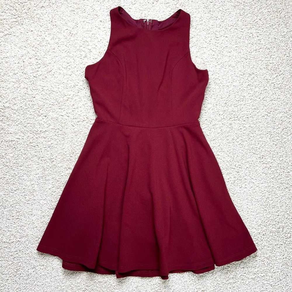 LULUS Call Back Wine Red Backless Skater Dress La… - image 3