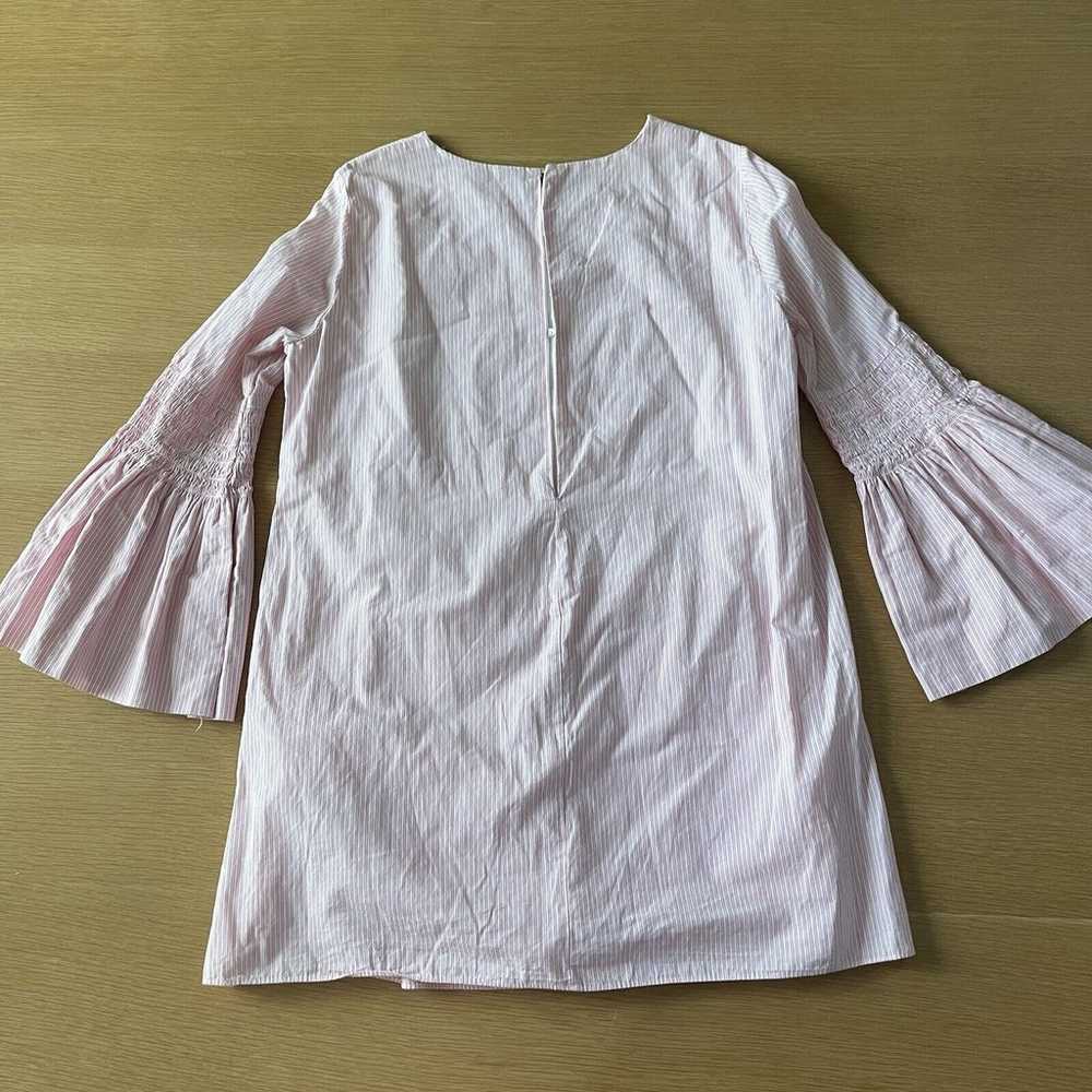 Women's Zara Size L Pink White Poplin Striped Bel… - image 5