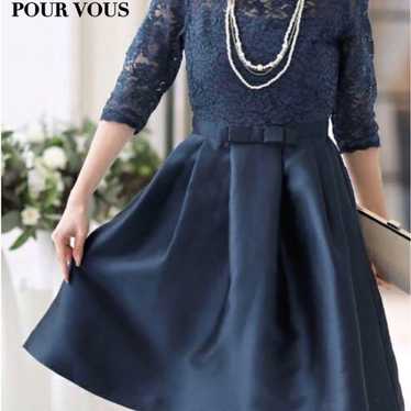 Poolvoo POUR VOUS Lace Panel Knee-Length Dress Si… - image 1