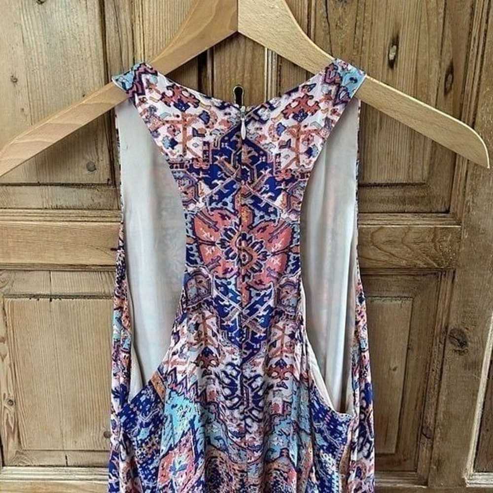 Lavender Brown Small Printed Tank Top Dress Orang… - image 8